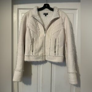 Bebe Off-White Teddy Jacket